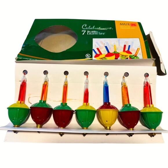 Replacement Bubble Christmas Bulbs – Multi Color – Lot of 7 – C7 Base - Picture 3 of 8